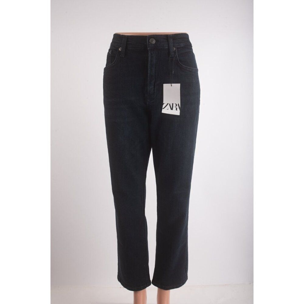 Zara Womans Jeans Ankle US 8 EUR 40 Black Denim straight fit 9863/043 NWT